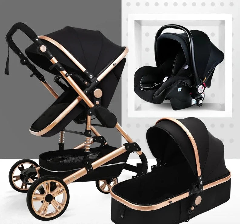 Multifunctional 3 in 1 Baby Stroller High Landscape Stroller  Folding Carriage