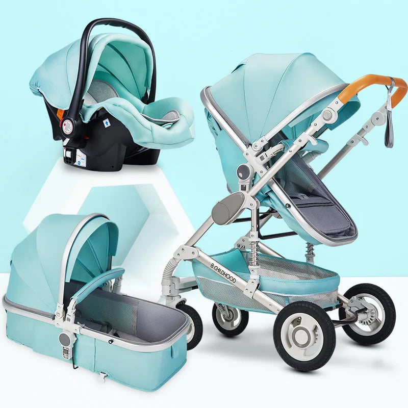 Multifunctional 3 in 1 Baby Stroller High Landscape Stroller  Folding Carriage