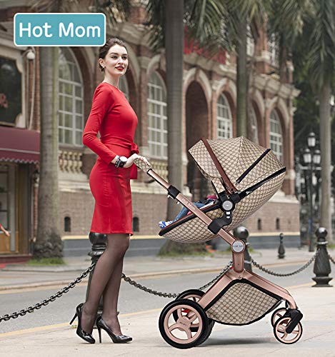 Cuir Grille Hot Mom Poussette Haute Paysage Chaise Pliante Landau