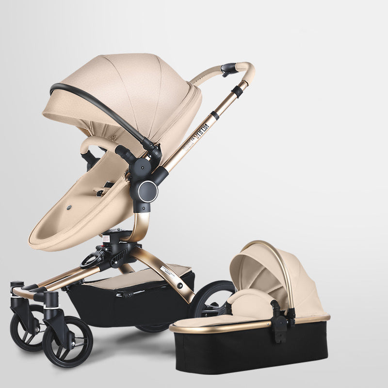 Babyroues Letour II Lux Travel System Stroller, Solid Print Camel